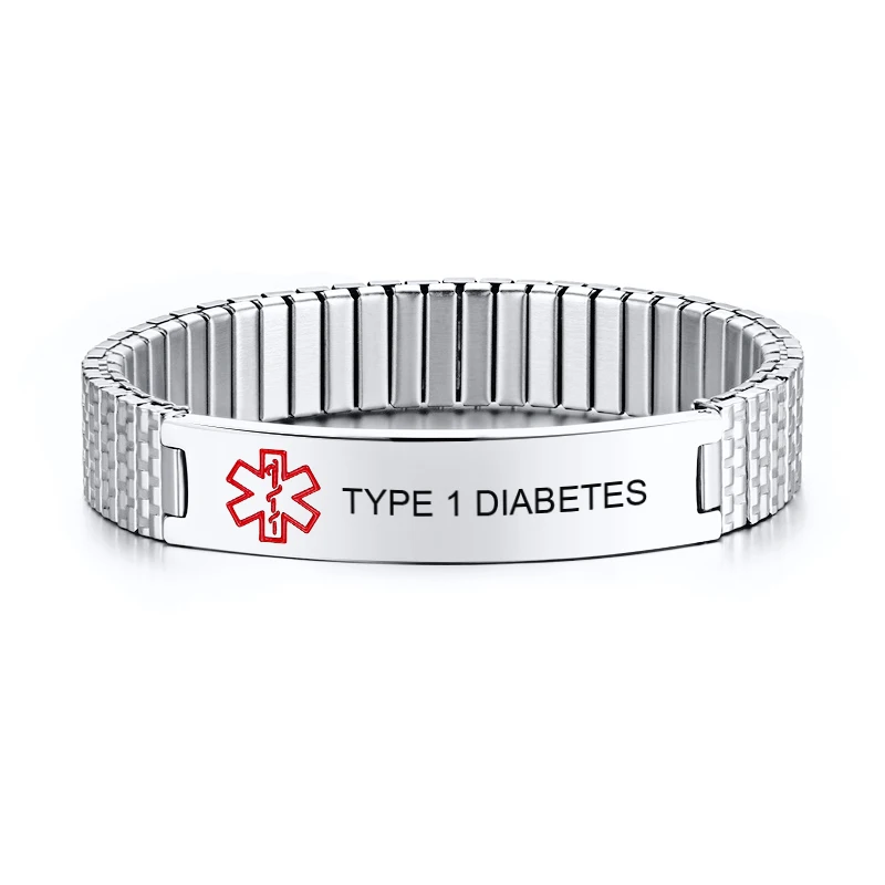 Top Trends: Personalized Medical Alert Bracelet Stainless Steel Engraved DIABETES Emergency Rescue Bracelet Wristband Shoppable Styles