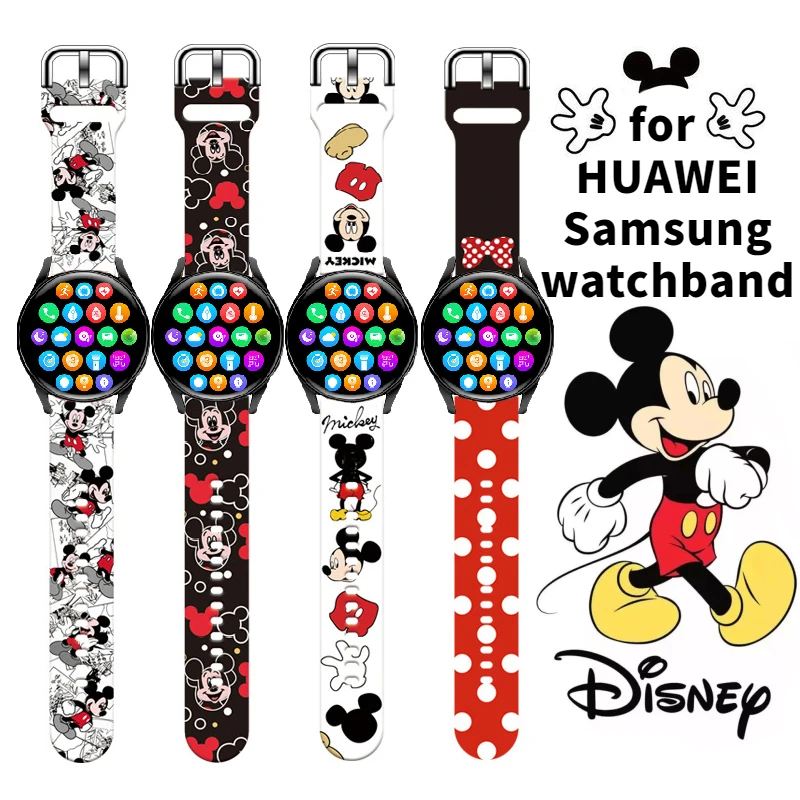 Top Trends: Disney Mickey Minnie Watchband For Huawei Watch 2Pro GT / GT2 Samsung Galaxy Watch / active2 / gear Sport / s3 Sz Classic Strap 20mm22mm Shoppable Styles