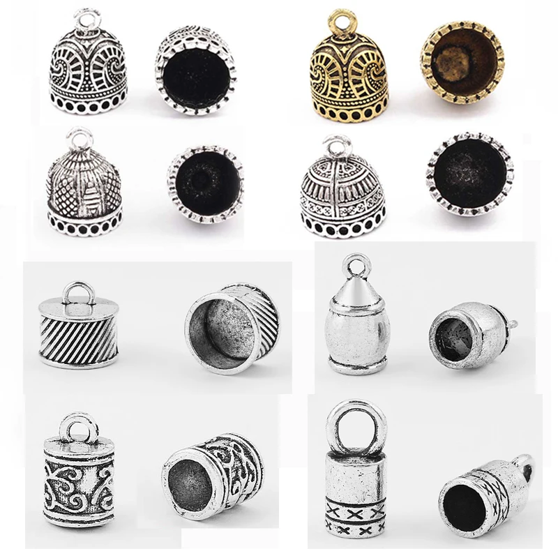 Top Trends: 10Pcs / set Alloy Flowers Pattern Beads Cap Tassel Caps For Diy Pendant Tassel Craft Jewelry Handmade Making Findings Accessories Shoppable Styles