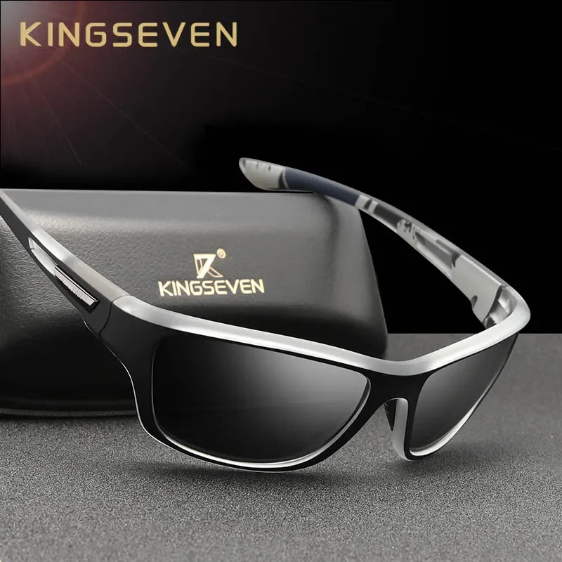 Top Trends: KINGSEVEN Ultralight Frame Polarized Sunglasses Men Fashion New Sports Style Square Sun Glasses Male Outdoor Travel UV Goggles Shoppable Styles