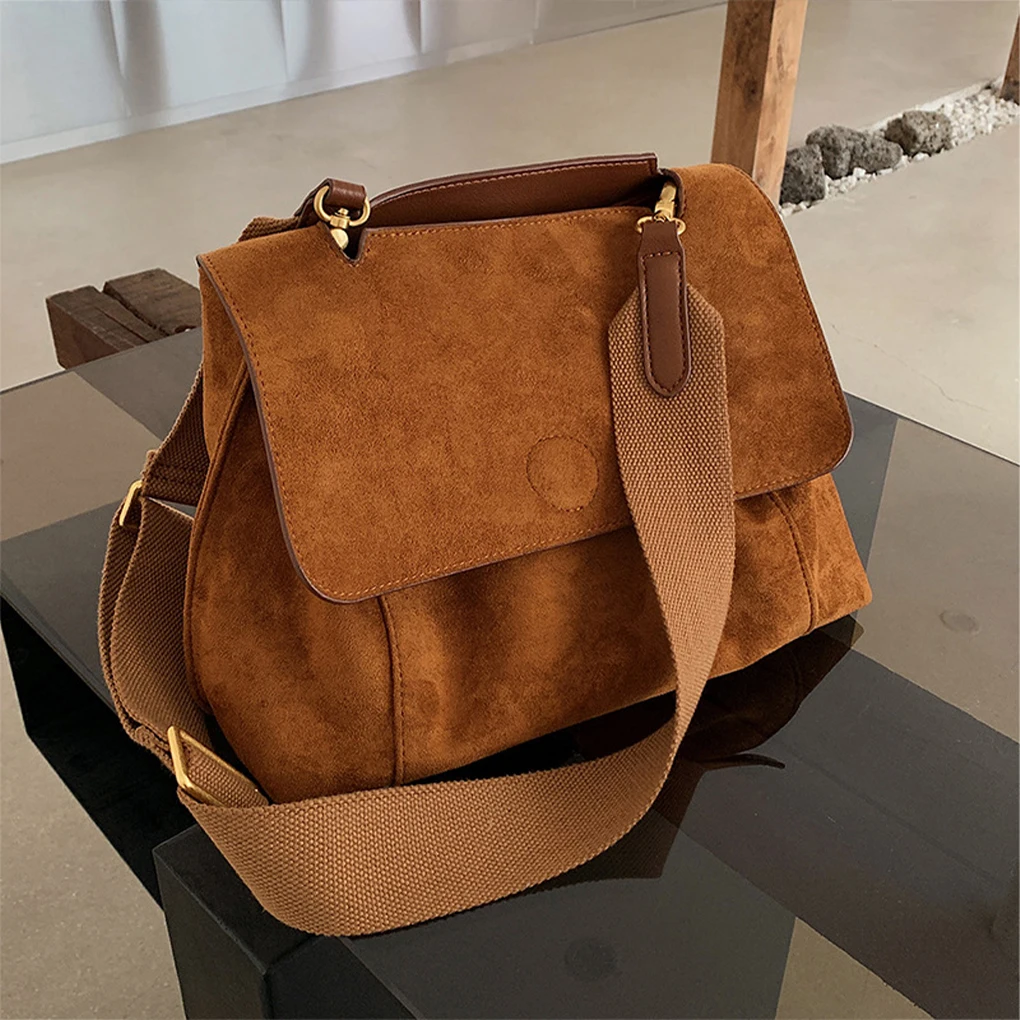 Top Trends: Retro Autumn Winter Frosted Brown Suede Shoulder Crossbody Bag Women’s Large Capacity Handbags Designer Tote Bag Shoppable Styles