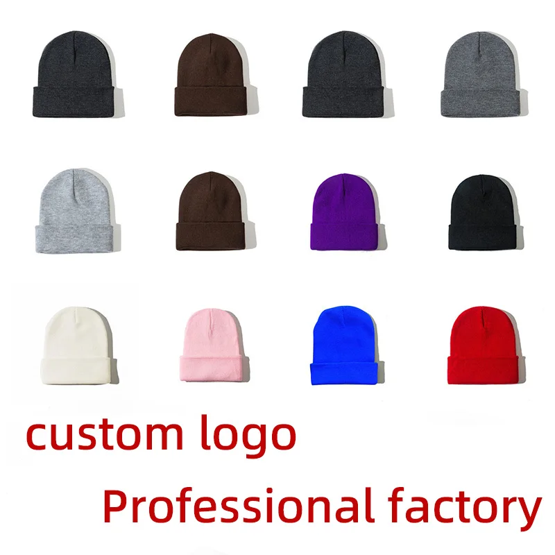 Top Trends: Custom Logo Beanie Solid Knit Hat Print Winter Hat Team Brand Customize NAME Letters Men Women Gorras Para Mujer Sombrero 모자 Shoppable Styles