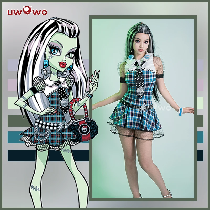 Top Trends: In Stock UWOWO Monster High Cosplay Frankie Stein 1 Cosplay Costume Suit Female Cosplay Dress Halloween Costumes Outfit Shoppable Styles