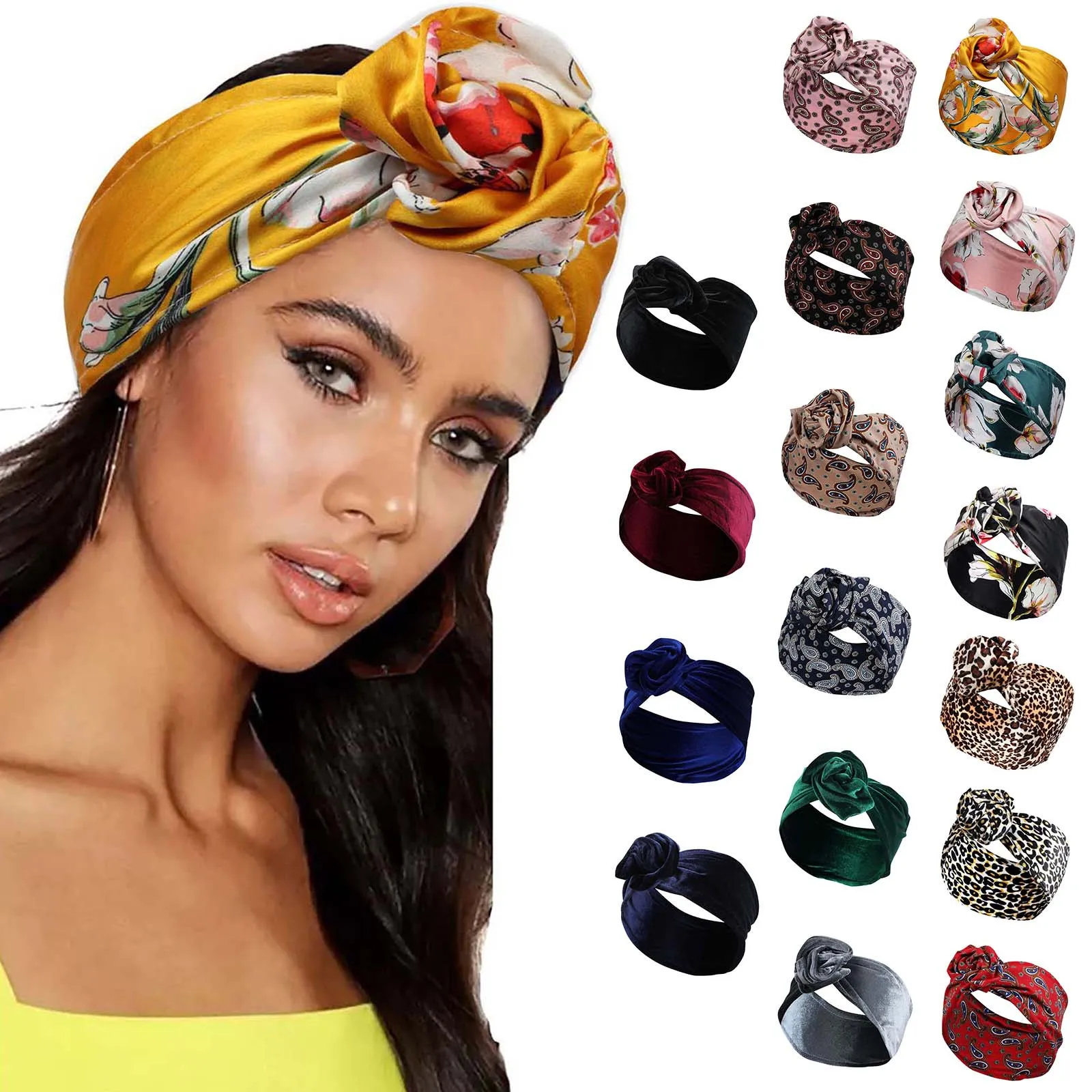 Top Trends: Twist Hairband Satin Silk Scarf Wire Headband Boho Prints Ribbon Scrunchie Flower Vintage Bandana Turban Wrap Hair Accessories Shoppable Styles