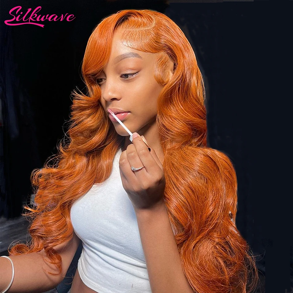 Top Trends: Body Wave Colored Orange Ginger Human Hair Wigs 30 36 Inch 13x4 13x6 Hd Lace Frontal Wig For Women Pre Plucked Brazilian On Sale Shoppable Styles