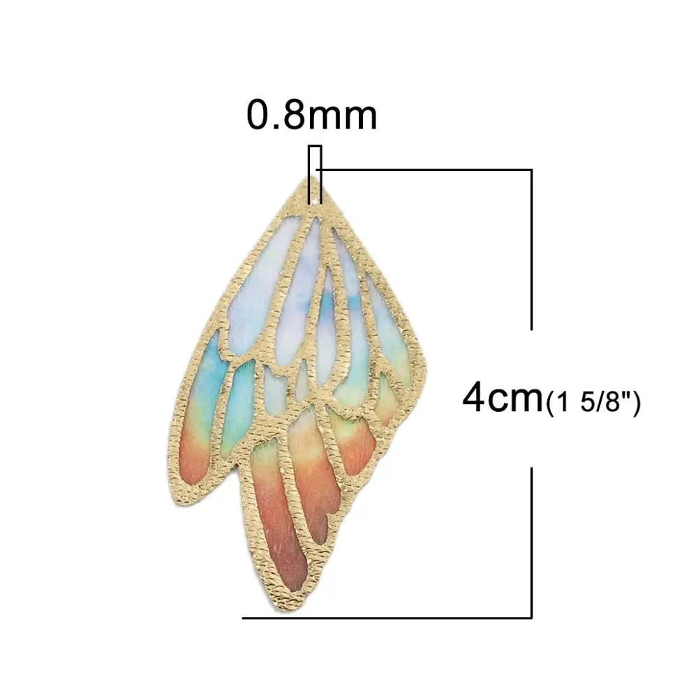 Top Trends: Doreen Box Fashion PU Fabric Pendants Butterfly Wing Multicolor DIY Making Earrings Jewelry Gifts Findings4cm / 5cm / 6cm, 5 PCs Shoppable Styles - Image 2