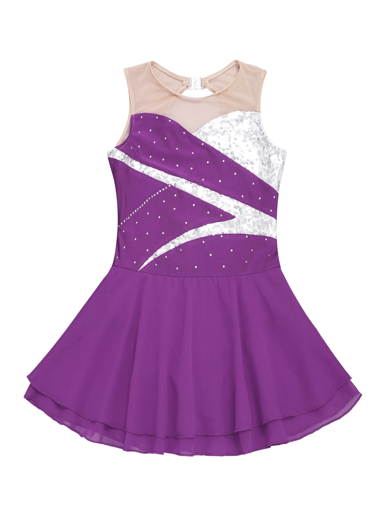 Top Trends: Kids Girls Shiny Sequins Rhinestone Ballet Jersey Gymnastics Leotard Tutu Dance Wear Hollow Back Figure Skating Dance Dress Shoppable Styles - Image 3