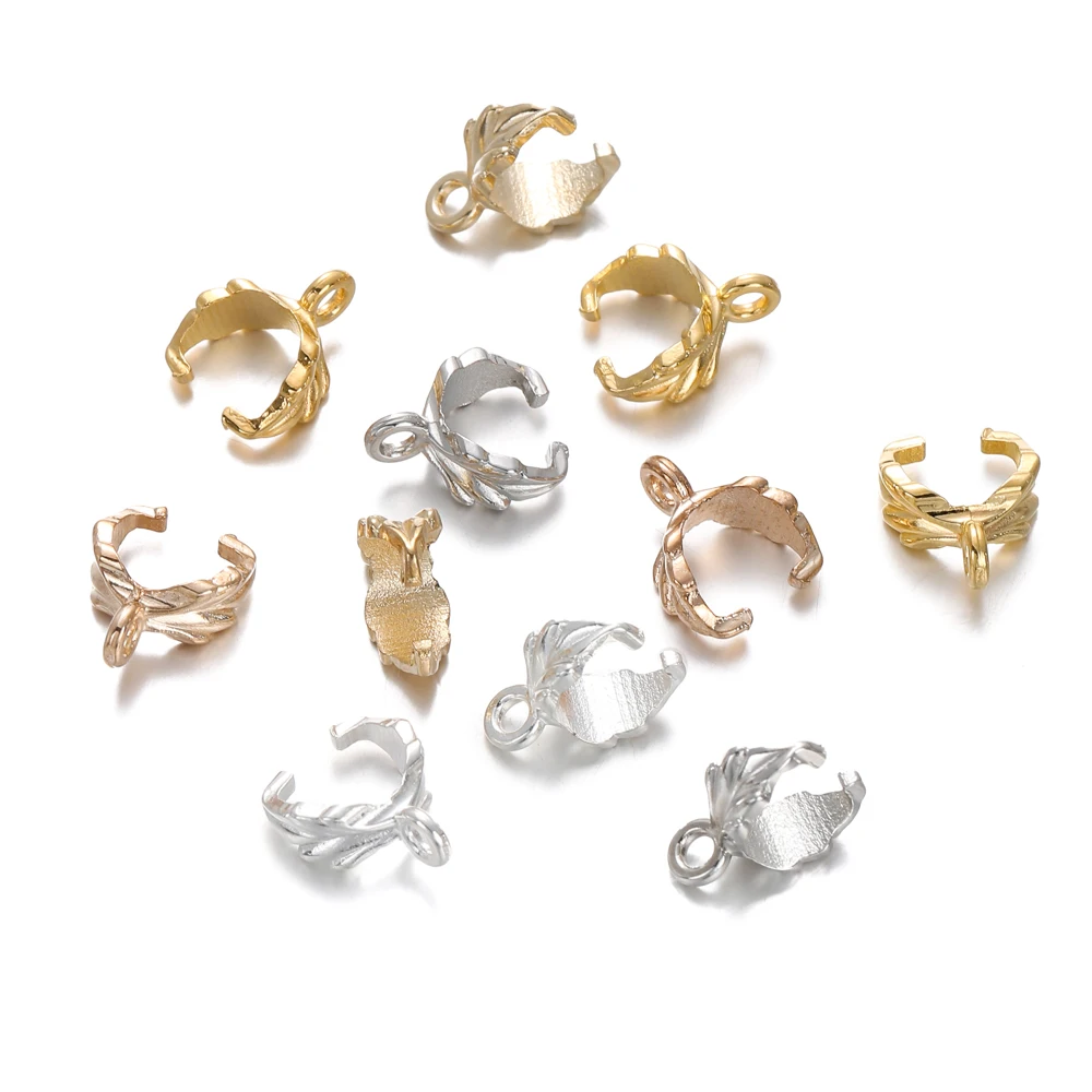 Top Trends: 50pcs / lot Gold Color Pendant Hook Bail Clip Melon Seeds Buckle Clasps For Jewelry Charm Pendant Connectors DIY Jewelry Making Shoppable Styles