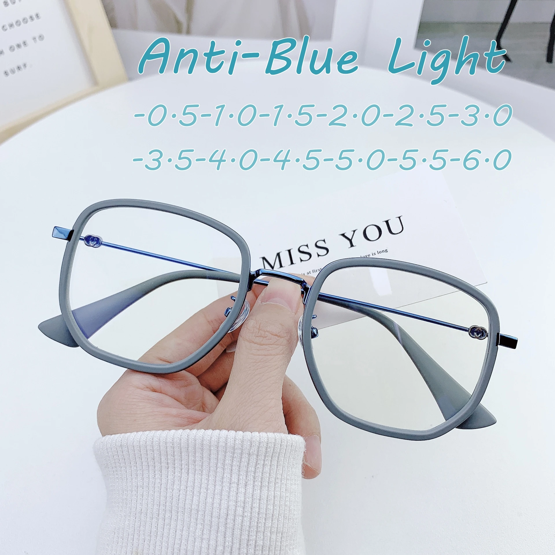 Top Trends: Fashion Oversized Anti-blue Ray Myopia Glasses Women Men Luxury Large Square Eyeglasses Trend Short Sight Prescription Eyewear Shoppable Styles