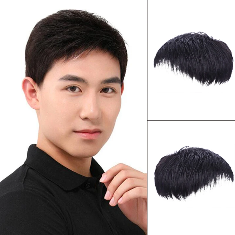 Top Trends: Men&#039;s Natural Black Short Wigs Straight Wig Hair Clip-on Toupee Hair Men The Top Of The Head Wigs Replacement Wigs Shoppable Styles