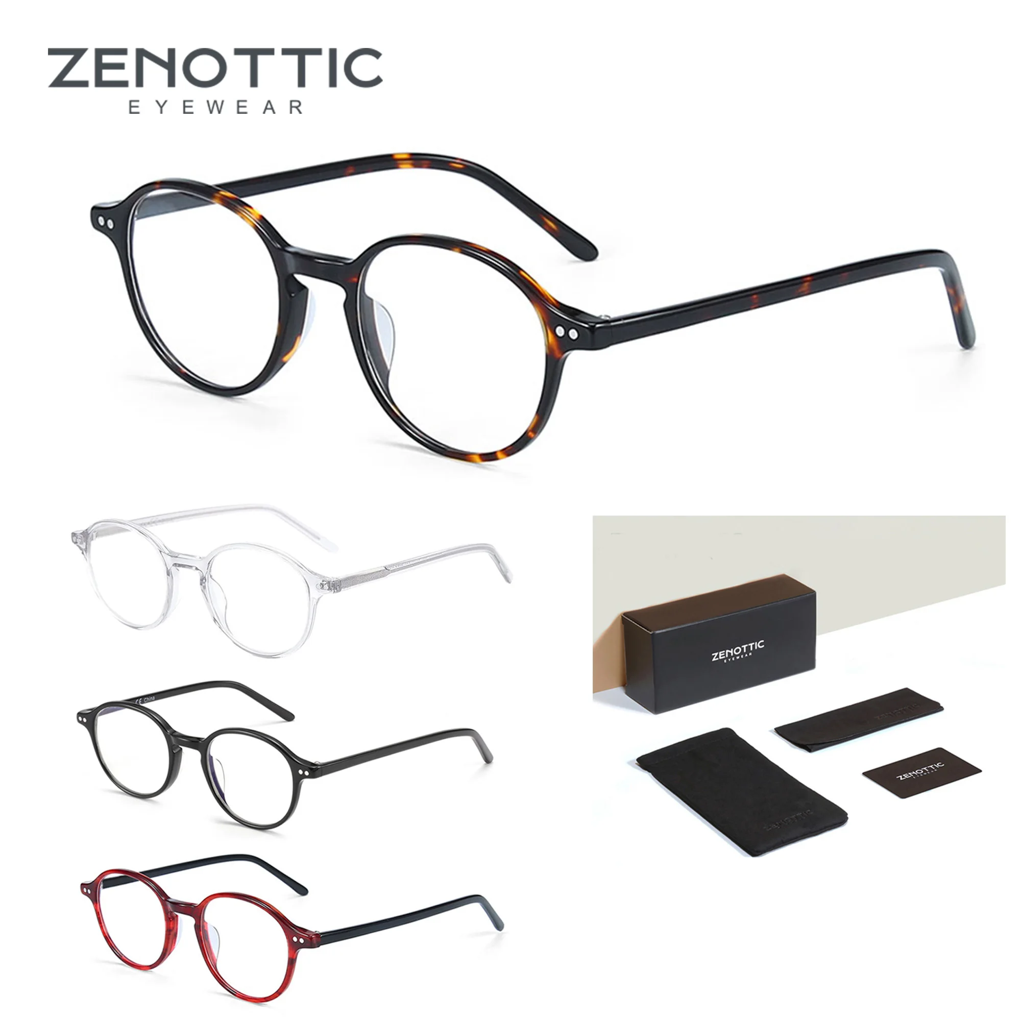 Top Trends: ZENOTTIC 2024 Ultralight Acetate Anti Blue Light Blocking Glasses Fashion Unisex Optical Frame Round Eyewear Computer Eyeglasses Shoppable Styles