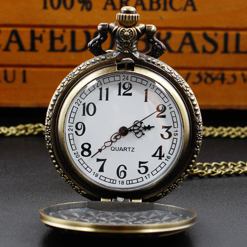 Top Trends: Bronze World War II Aircraft Quartz Pocket Watch Retro Steampunk Necklace Chain Watch Men Women Pendant Antique Gift Shoppable Styles - Image 3