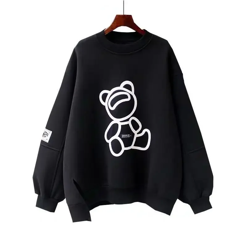 Top Trends: Pullover White Bear Long Sleeve Sweater Autumn And Winter Women Clothing Korean Fashion Oversize Kawaii Clothes Sweatshirt Woman Shoppable Styles