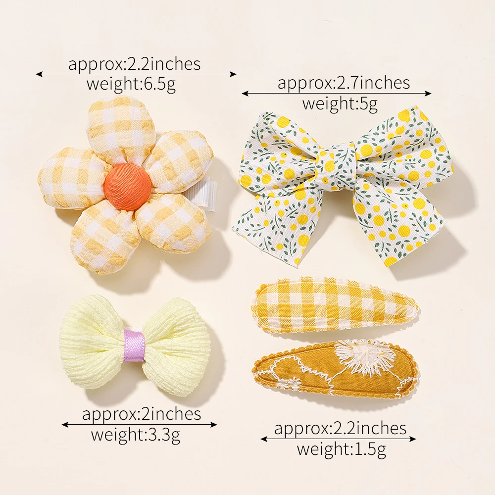 Top Trends: 5pcs / set Mini Baby Girl Hair Clip Cute Floral Bow Bunny Princess Hairpin For Toddler Girl Lovely Bang Side Clip Hair Accessories Shoppable Styles - Image 4