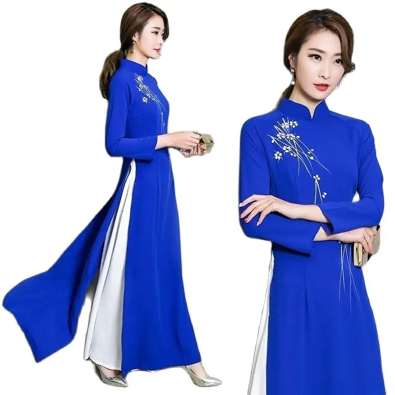 Top Trends: Traditional Vietnam Woman Retro Ao Dai Elegant Chinese Style Cheongsam Vintage Floral Festival Wedding Evening Qipao Dress Shoppable Styles