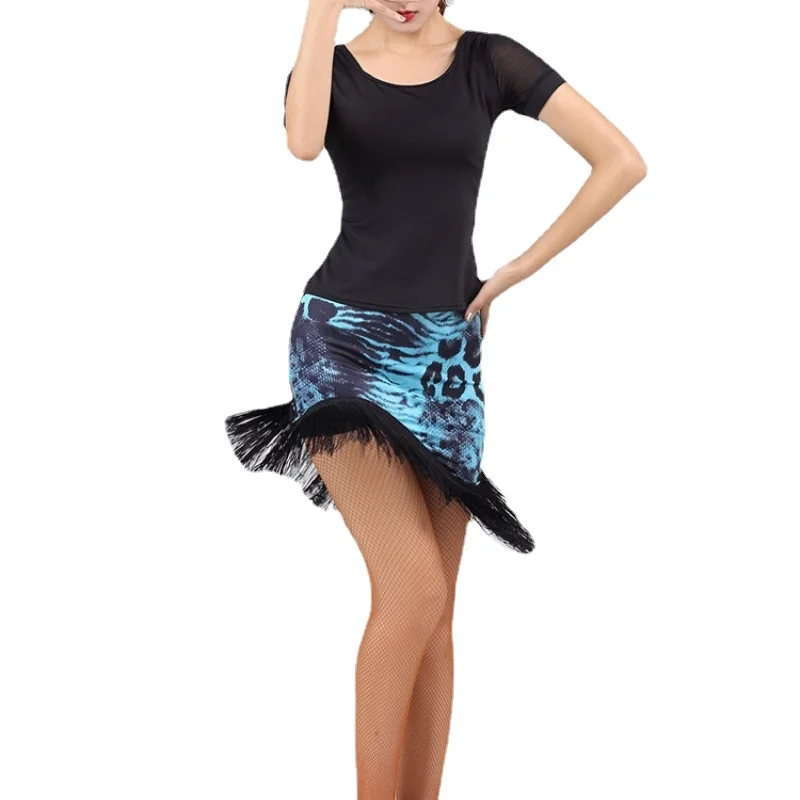 Top Trends: Latin Dance Skirt Adult Professional Dancing Printed Fringed Skirt Women High Quality Rumba Samba Latin Practice Dance Dress Shoppable Styles