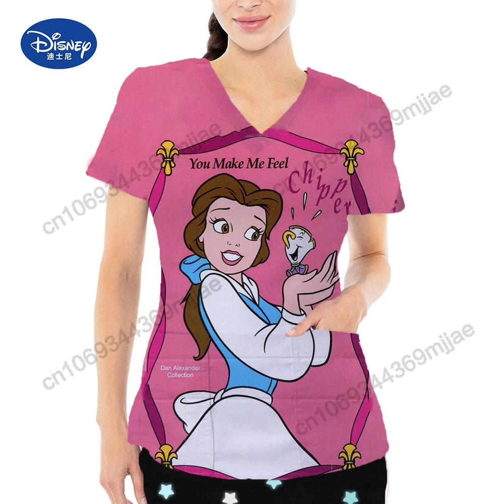 Top Trends: Disney Pocket V-Neck Comfort One Pieces Women's T-shirts Tshirt Korean Fashion Woman Blouse 2023 Japanese Y2k Tops Yk2 Crop Top Shoppable Styles