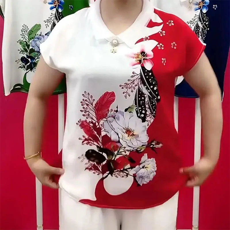 Top Trends: Summer Women Short Sleeve T-Shirt 3D Flower Printing Pulovers Female Clothing Fashion Tees Vintage Loose Basic Casual Tops 2023 Shoppable Styles