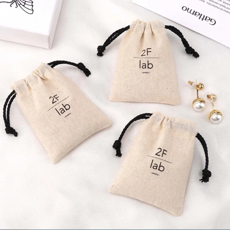 Top Trends: Cotton Linen Gift Bag 5 9x12cm 10x15cm 15x20cm 18x30cm Pack Of 50 Party Candy Sack Hair Eyelashes Jewelry Drawstring Pouches Shoppable Styles