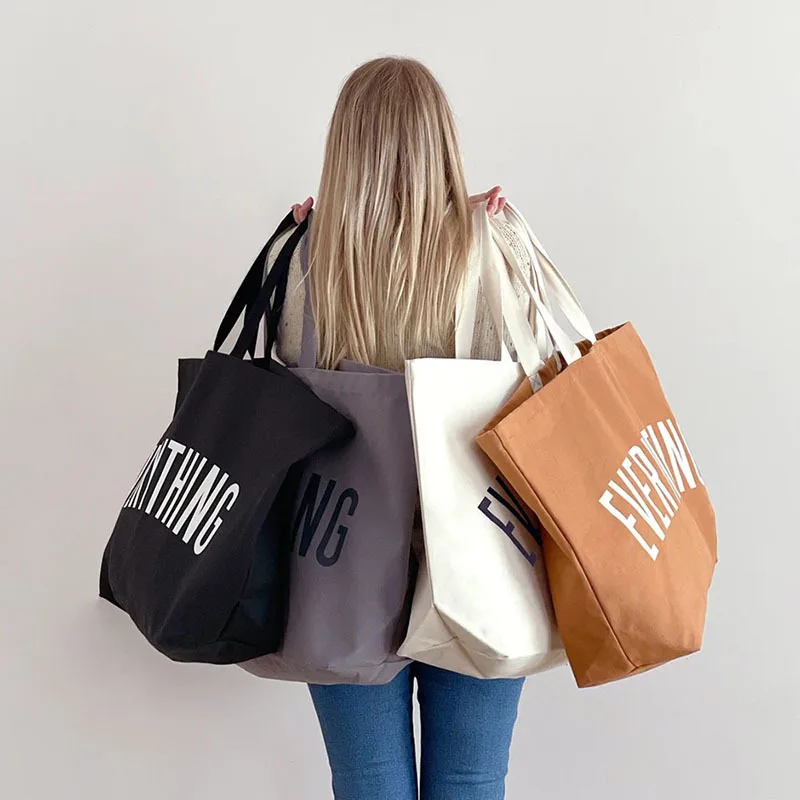 Top Trends: Canvas Tote Bag Extra Large Shopping Beach Totes Bags Reusable Grocery Bag，Printed “Everything ”Shopping Package 28‘ X 8’ X 16‘ Shoppable Styles