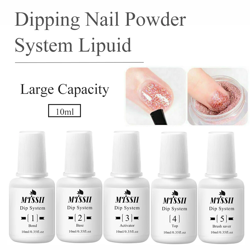 Top Trends: Mtssii 10ML Nails Dipping Powder System Liquid Base Top Coat Activator Brush Saver Nail Art Tools Natural Dry Without Lamp Cure Shoppable Styles