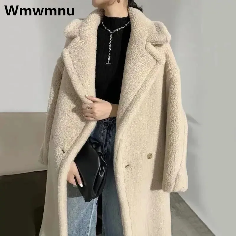 Top Trends: Women Teddy Faux Fur Long Coats Winter Warm Thicken Plush Jackets Korean Fashion Oversized 85kg Chaquetas Eleagnt Loose Overcoat Shoppable Styles