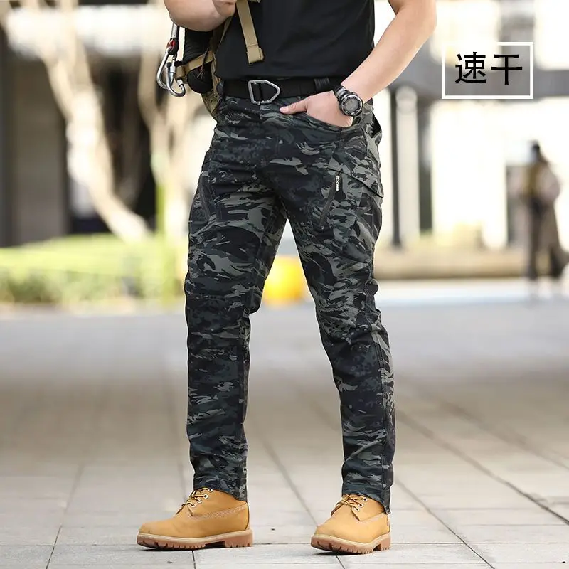 Top Trends: Quick-drying Men's Camouflage Tactical Military Pants Streetwear Vintage Wide Outdoor Sports Baggy Spring Summer Cargo Trousers Shoppable Styles