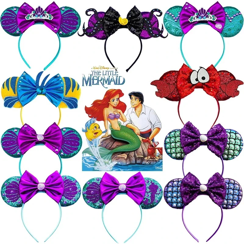 Top Trends: The Little Mermaid Hairband Girl Flounder Hair Accessories Women Disney Ariel Headband Kids Sebastian Pearls Shell Ears Headwear Shoppable Styles