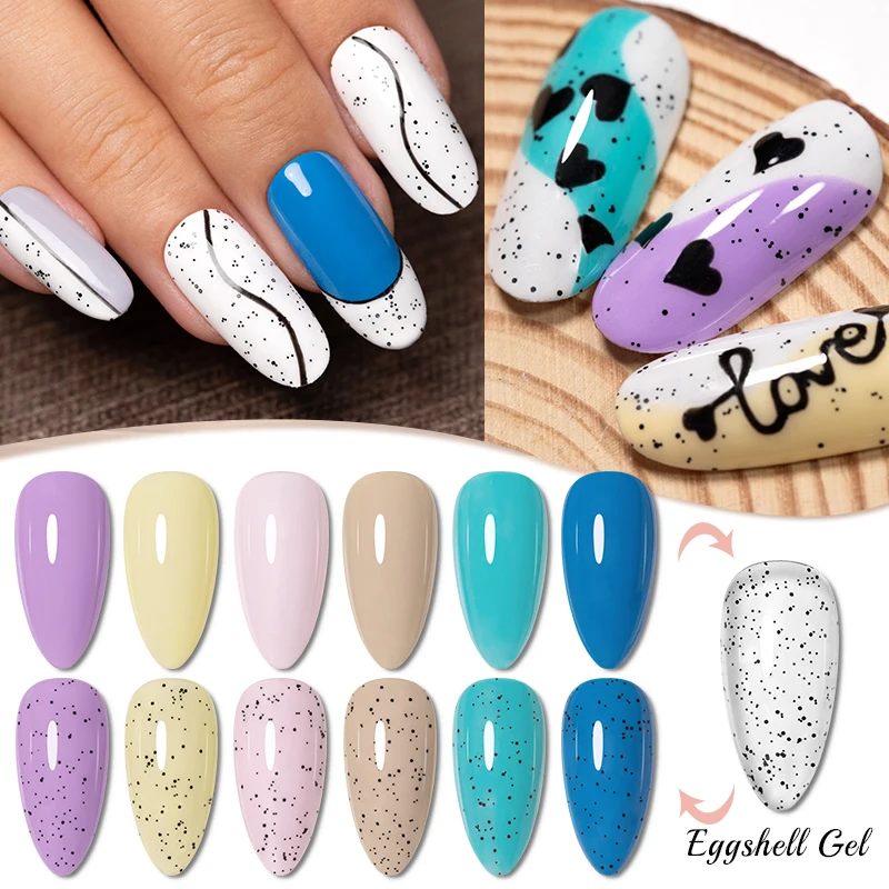 Top Trends: PUENTE 7.5ML Glitter Eggshell Gel Nail Polish Soak Off UV Nail Gel For Manicure Semi-Permanent Varnish With Any Color Gel Base Shoppable Styles