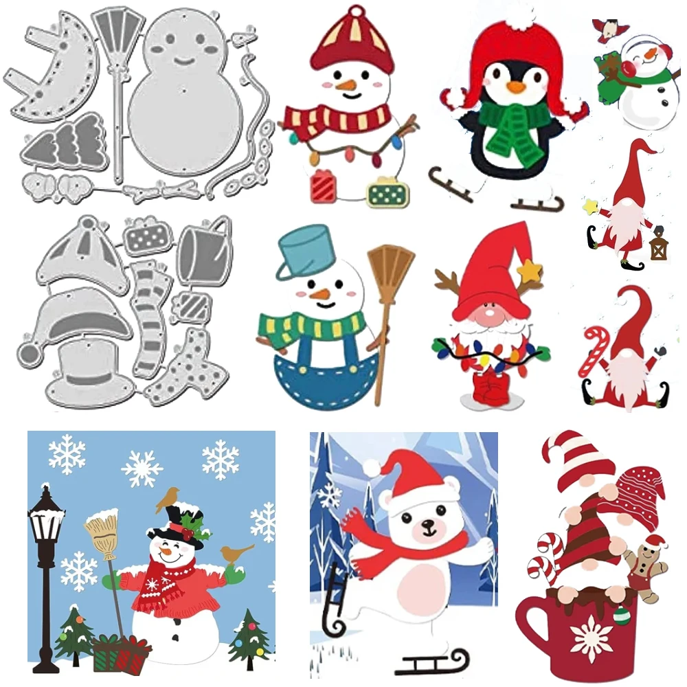 Top Trends: Winter Snowman Cutting Dies Hat Scarf Carbon Steel Die Cuts Christmas Embossing For Scrapbooking Card DIY Craft Decoration Shoppable Styles