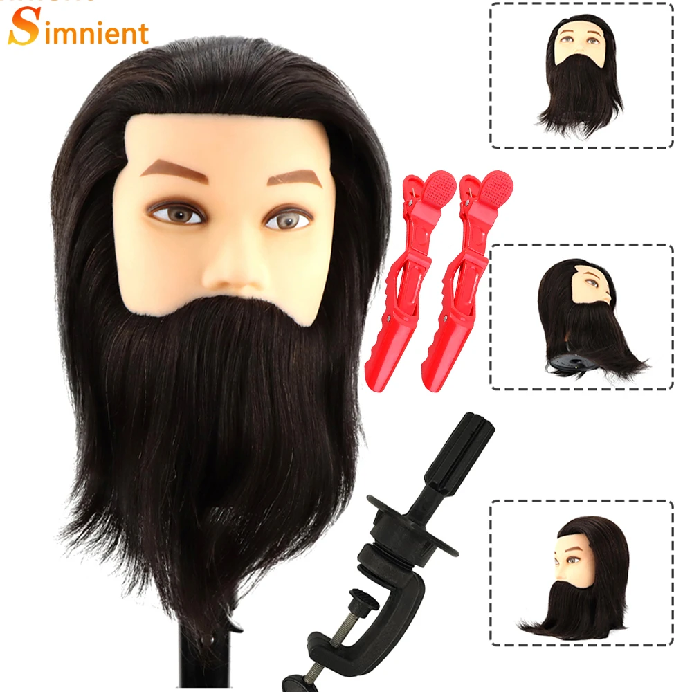 Top Trends: Simnient Male Mannequin Head With 100% Real Human Hair For Practice Hairdresser Cosmetology Training Doll Head For Hair Styling Shoppable Styles