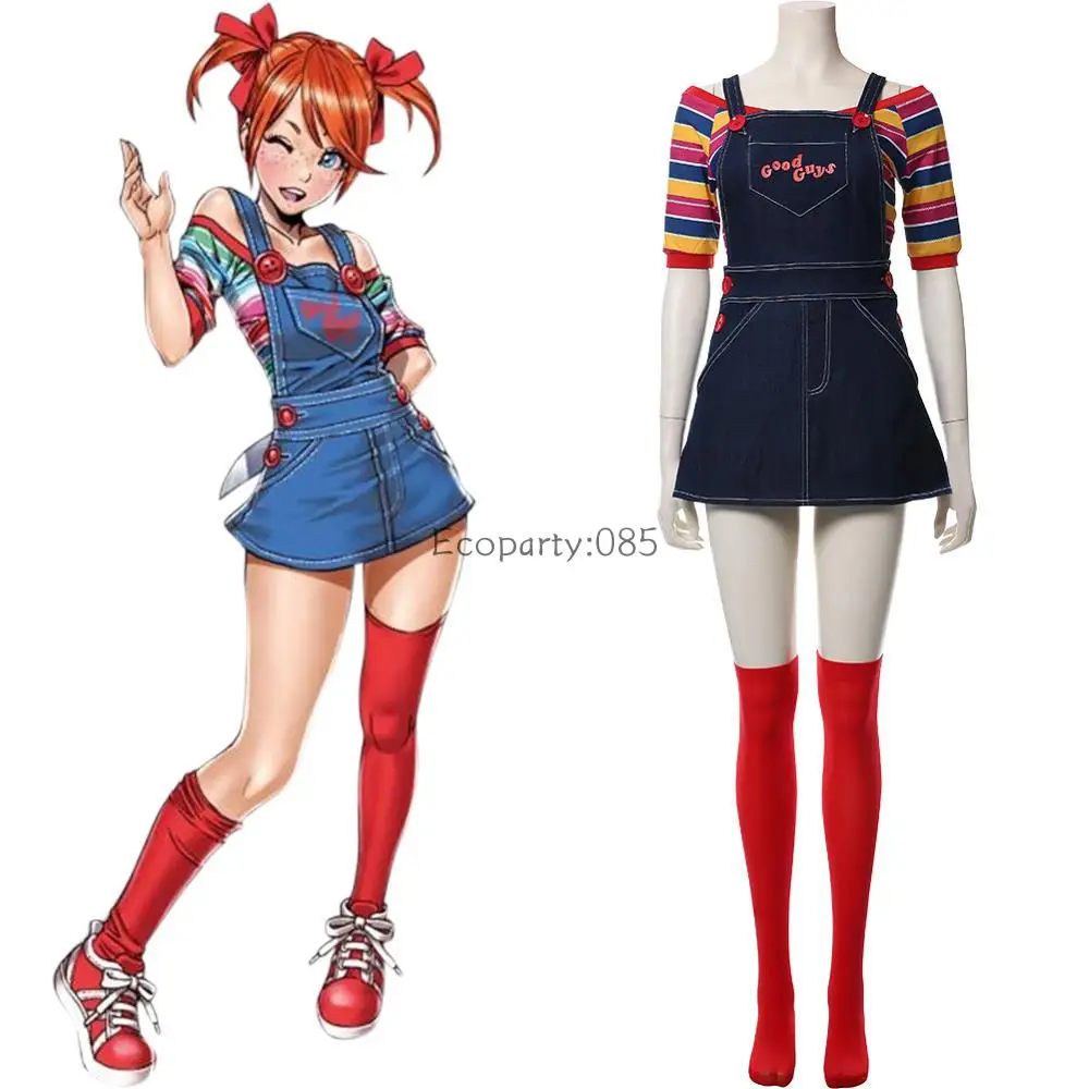 Top Trends: Halloween Ghost Doll Cosplay Chucky Costumes For Women Outfit Adult Girls Fancy Dresses Carnival Horror Ghost Doll Clown Costume Shoppable Styles