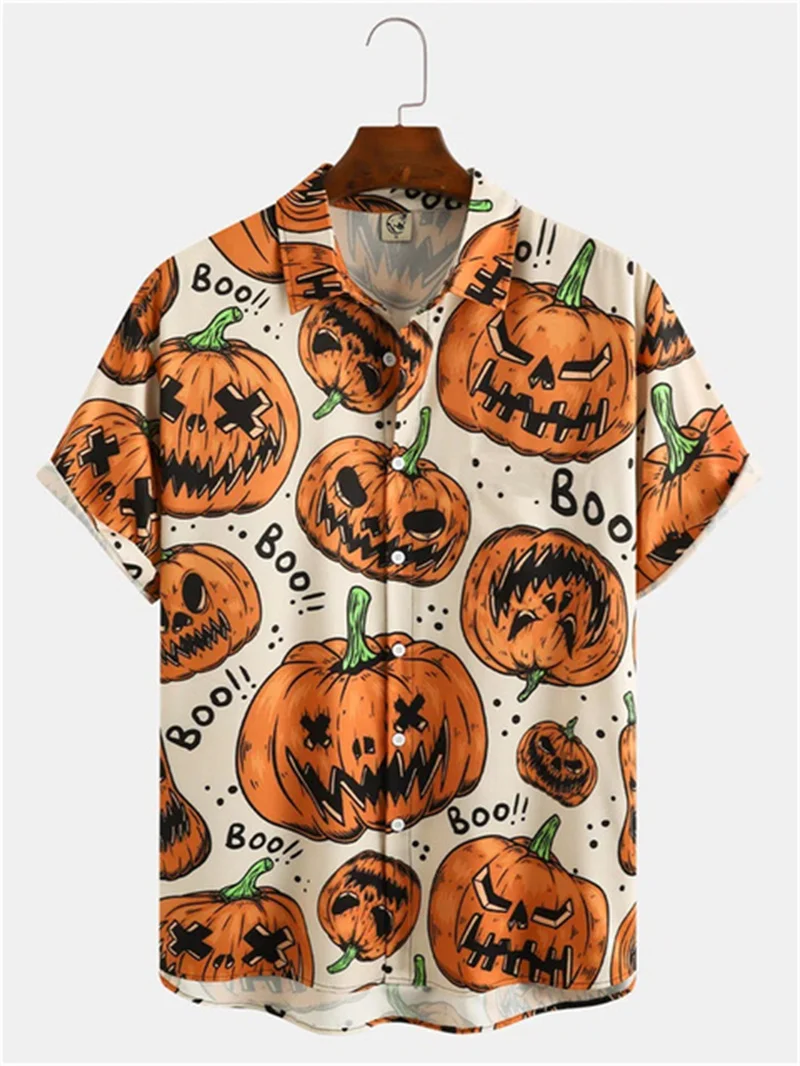 Top Trends: Halloween Shirt For Men Oversized 3D Print Short Sleeve Little Devil Casual Cool Hip Hop Men's Clothing Hawaiian Summer Shoppable Styles