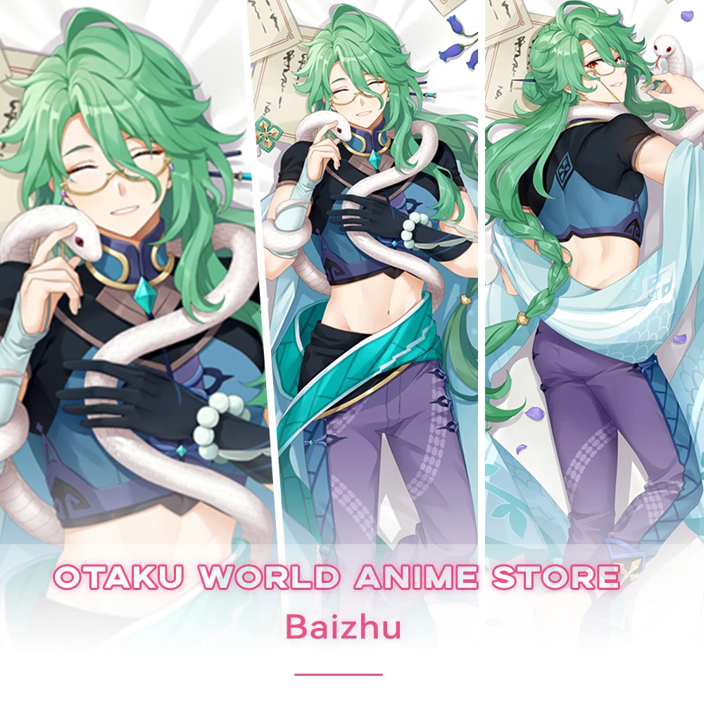 Top Trends: Genshin Impact Baizhu Dakimakura Anime Japanese Otaku Waifu Life Hugging Body Pillow Case Cushion Pillow Cover Bedding Decor Shoppable Styles