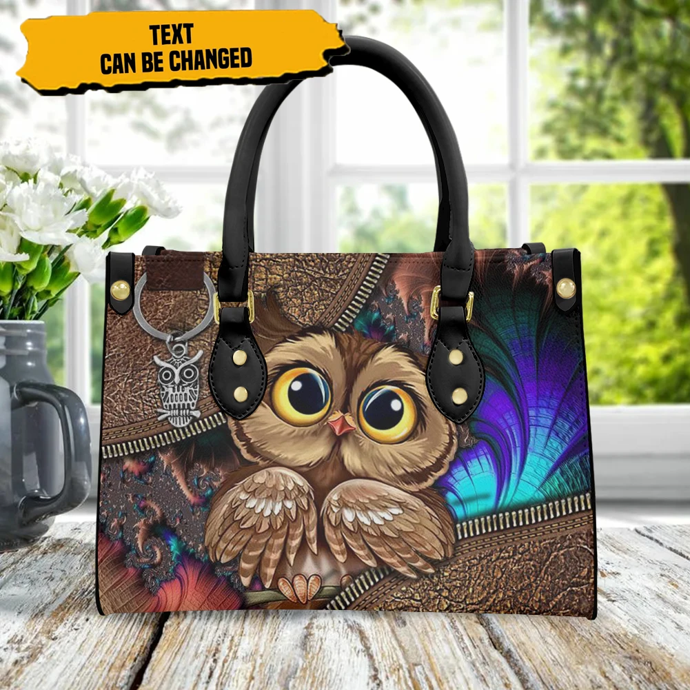 Top Trends: Pu Leather Shoulder Bag For Ladies Cartoon Owl Pattern Women Cute Capacity Handbag Fashion Mini Tote Bags Female Bolsa Feminina Shoppable Styles