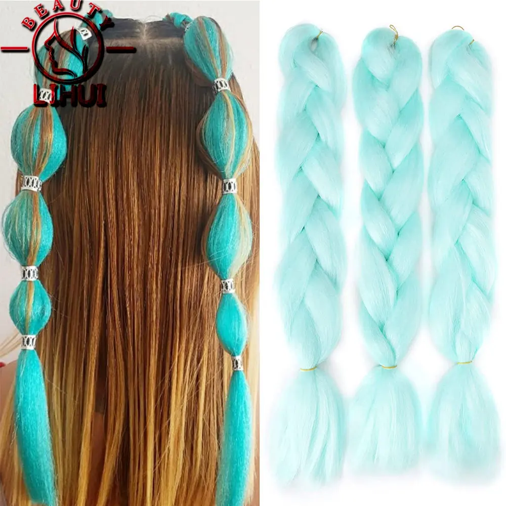 Top Trends: Jumbo Braid Hair 24inch Pure / Ombre Color Synthetic Braiding Hair Kanekalone Extensions Heat Resistant Fiber Wholesale Lihui Shoppable Styles