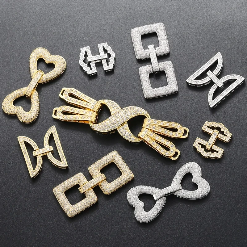 Top Trends: ZHUKOU Clasp Hooks For Jewelry Making Supplies Square Cubic Zirconia Hooks Accessories Bracelet Jewelry Material Wholesale VK182 Shoppable Styles