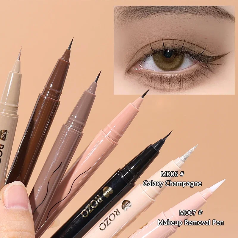 Top Trends: 5colors Ultra-thin Black Brown Liquid Eyeliner Pen Waterproof Matte Pearlescent White Brighten Silkworm Eyeliner Pencil Make-up Shoppable Styles