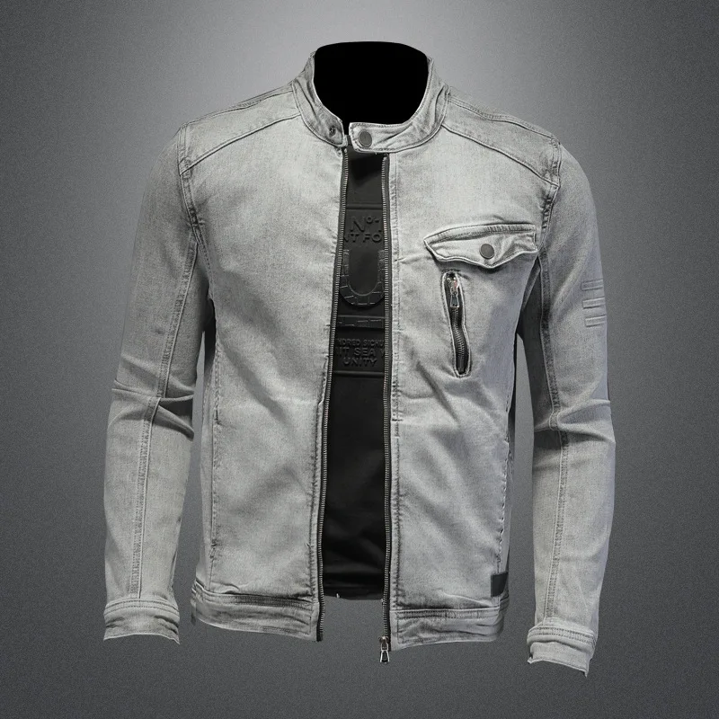 Top Trends: Men&#039;s Zip Denim Jacket Washed Slim Fashion Jacket Shoppable Styles