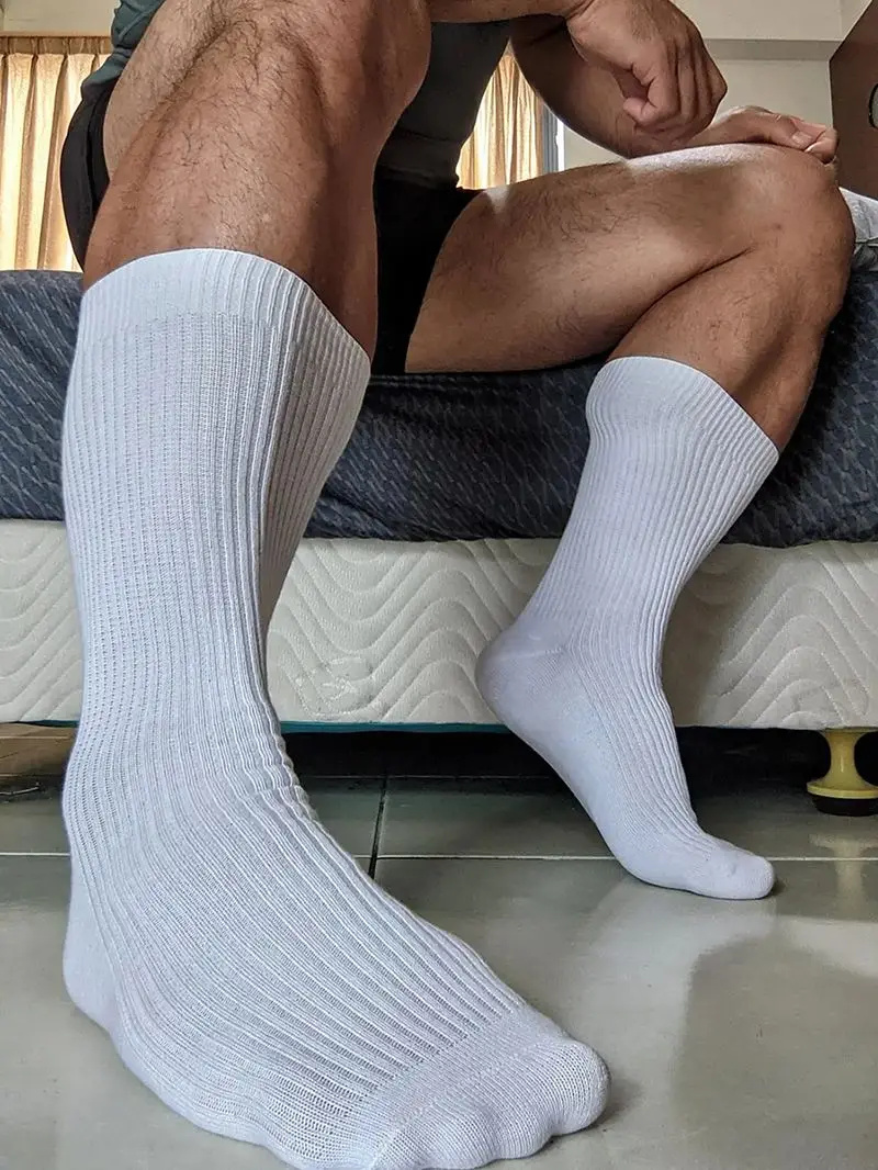 Top Trends: CLEVER-MENMODE Business Men Cotton Socks Sexy Black Soft Formal Tube Socks Solid Color Male Sports Socks Breathable Shoppable Styles