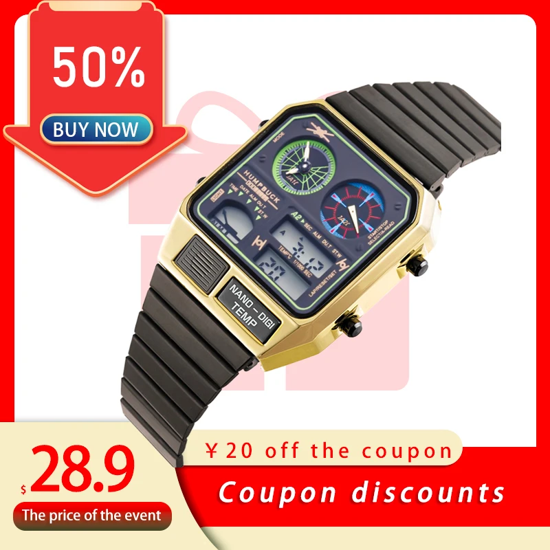 Top Trends: HUMPBUCK Geneva Watches Women Sport Original Digital Watch Waterproof Wrist Luxury Watches Men Shoppable Styles