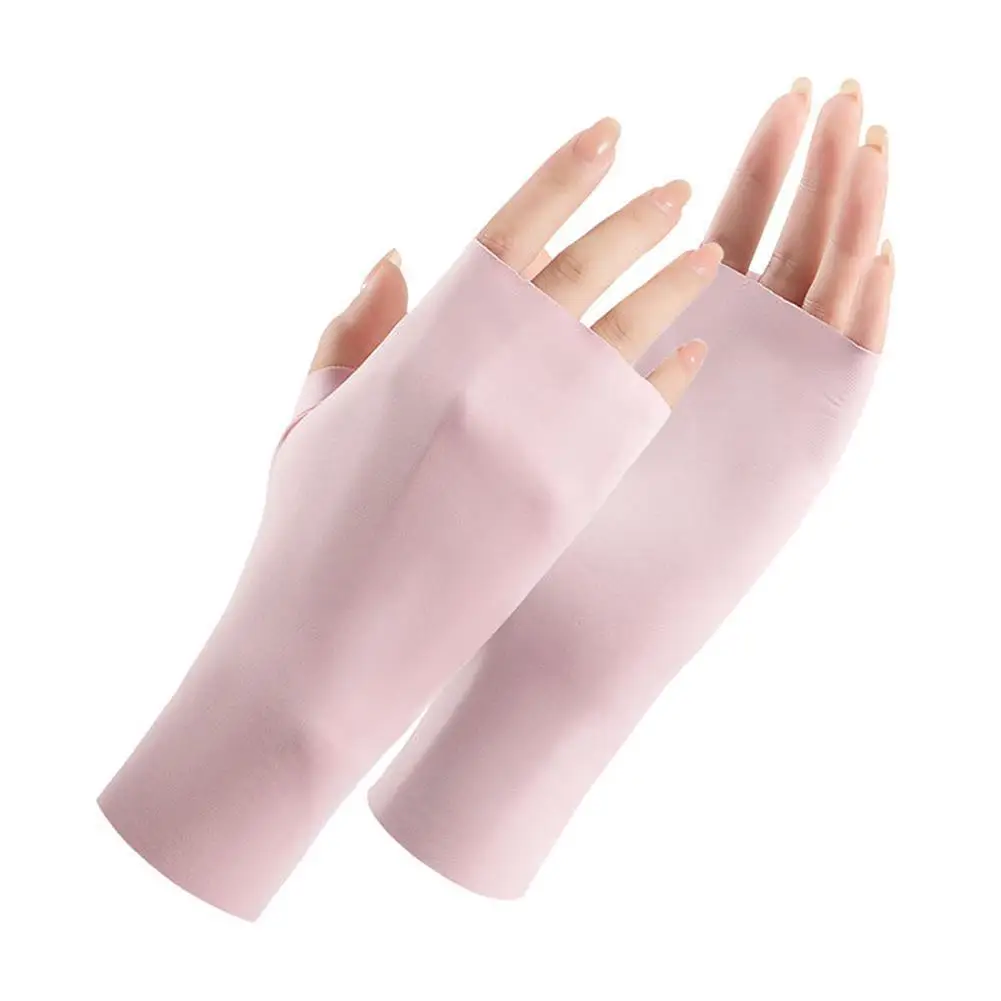 Top Trends: Summer Women&#039;s Cool Ice Silk Sun Protection Gloves Anti-UV Fingerless Gloves Half Fingers Sunscreen Breathable Driving Gloves Shoppable Styles