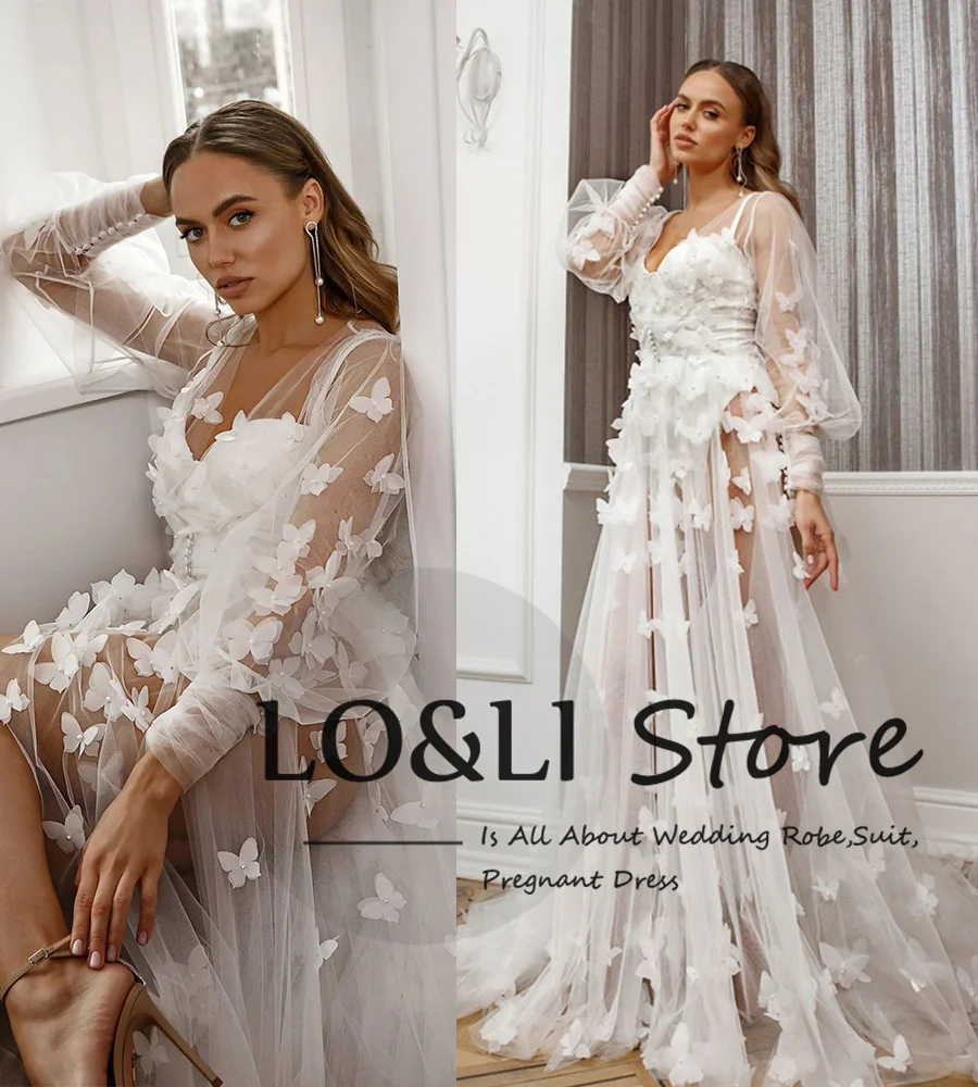 Top Trends: LO&LI Pearl Bridal Robe Wedding Gowns For Women 2023 Bride Luxury Custom Bathrobe Butterfly Floor Length Boudoir Birthday Party Shoppable Styles