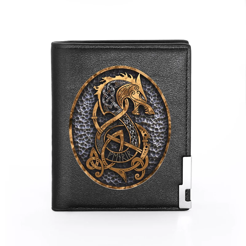 Top Trends: High Quality Vintage Viking Dragon Cover Men Women Leather Wallet Billfold Slim Credit Card / ID Holders Inserts Short Purses Shoppable Styles