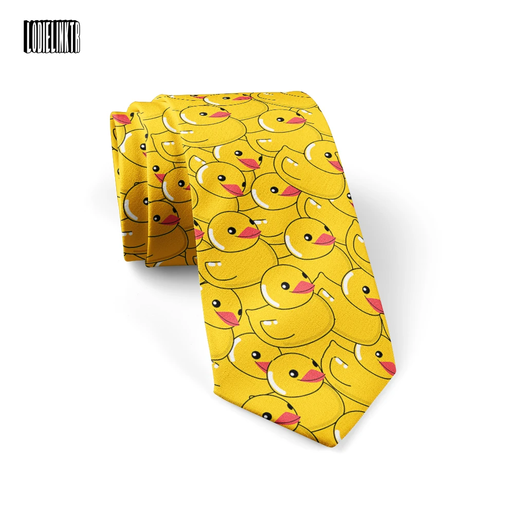 Top Trends: Yellow Duck Cute Neckties For Adult 8cm Wide Polyester Business Shirt Suit Casual Party Accessories Fun Cartoon Ties Cosplay Shoppable Styles