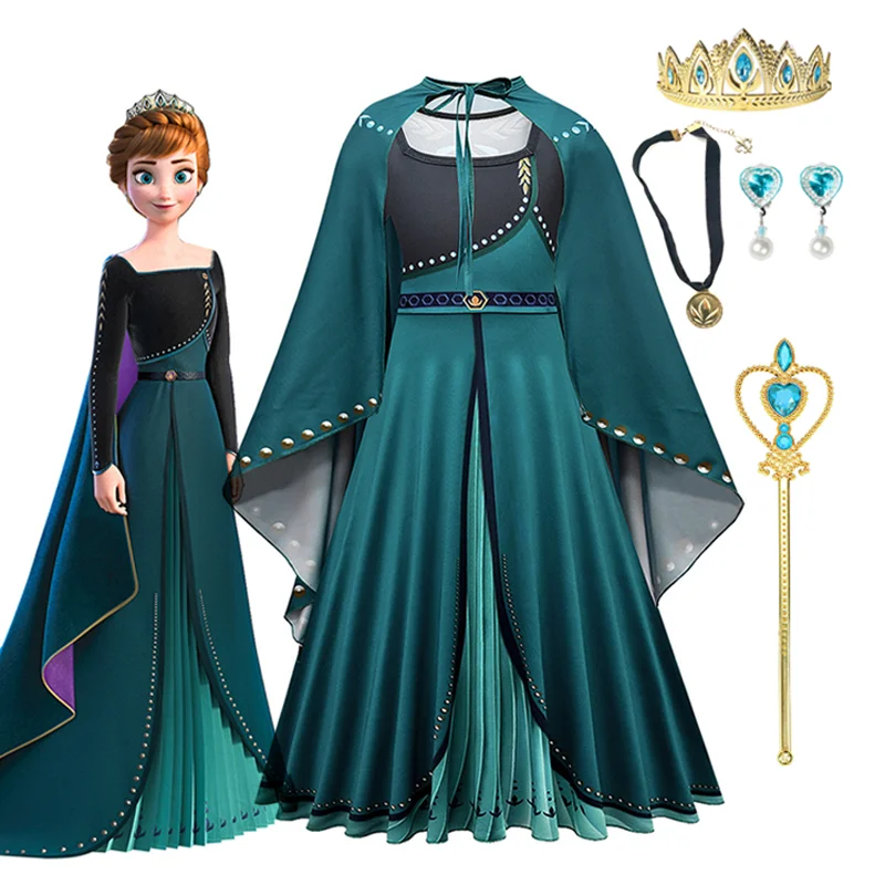 Top Trends: Disney Frozen 2 Princess Dress For Girl Carnival Children&#039;s Birthday Party Clothing Kids Fancy Cosplay Anna Queen Costume Shoppable Styles