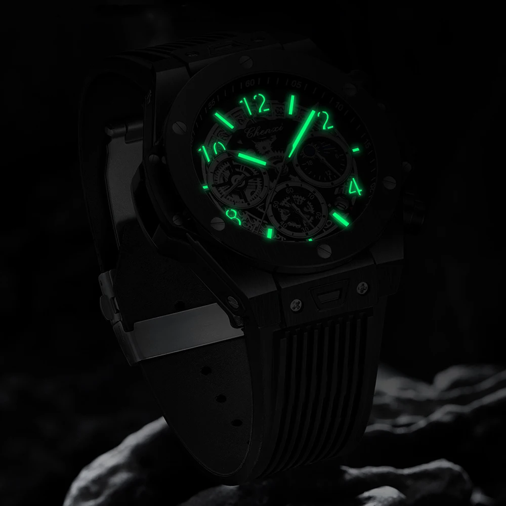 Top Trends: CHENXI Fashion Mens Watches Waterproof Luminous Sport Chronograph Top Brand Luxury Men Date Quartz Watch Big Dial Wristwatch Shoppable Styles - Image 3