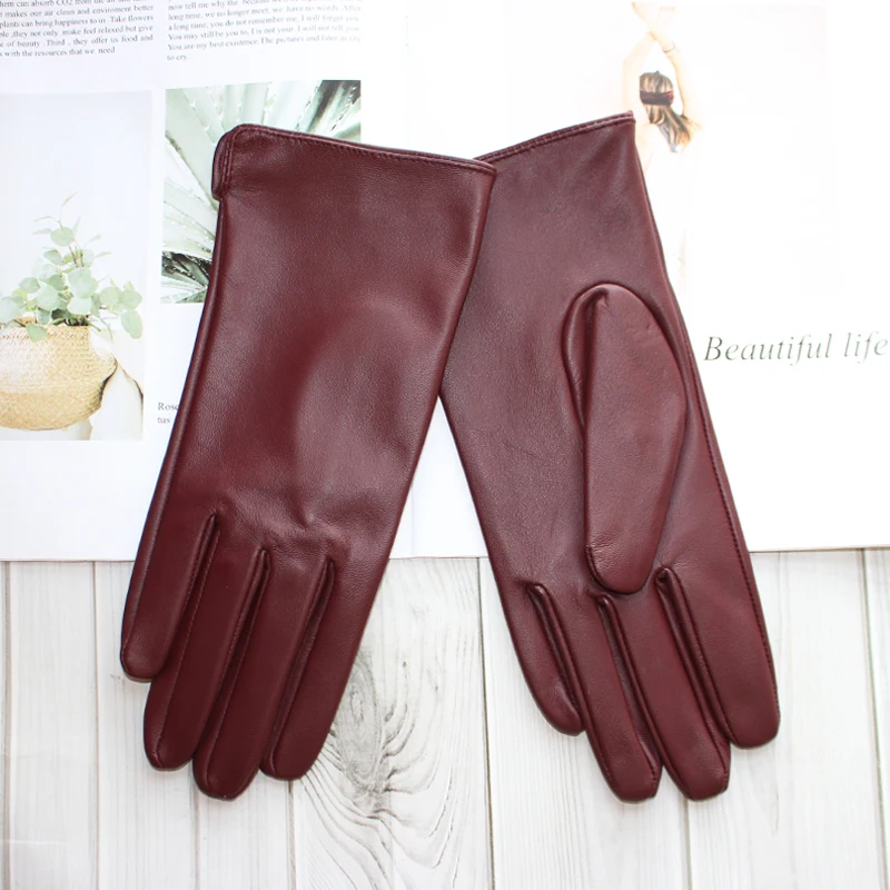 Top Trends: New Ladies Sheepskin Touch Screen Gloves Single Leather Thin Unlined Classic Solid Color Versatile Straight Driving Gloves Shoppable Styles