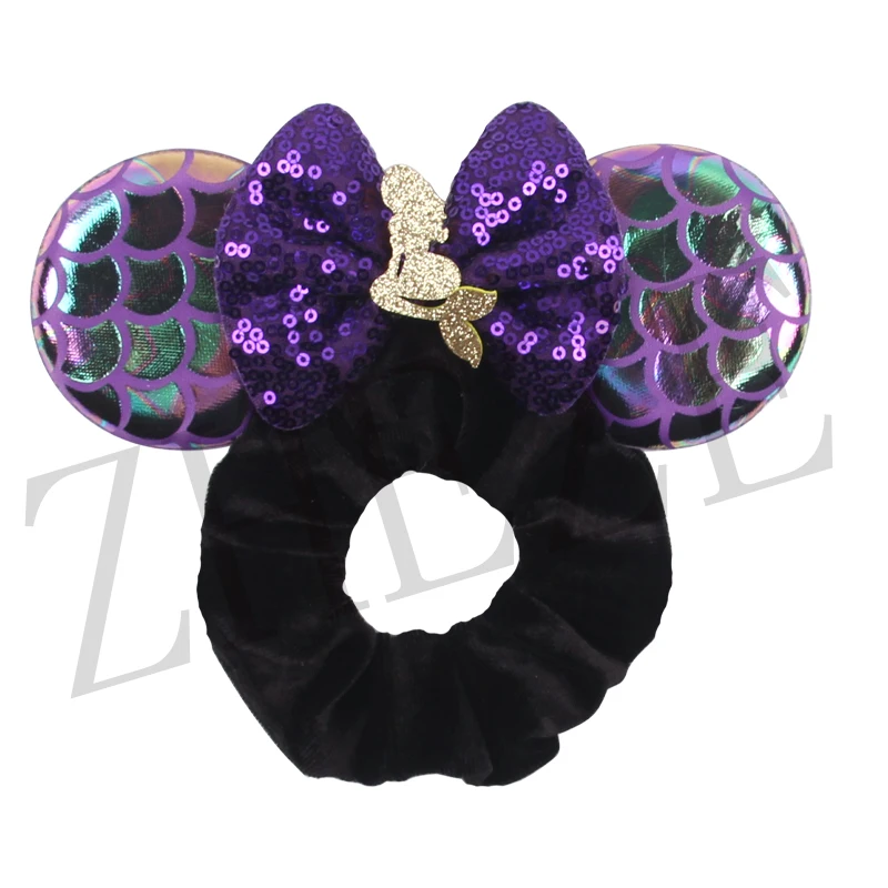 Top Trends: Classic Mermaid 2.8"Mouse Ears Hair Scrunchies Girls Rope Ponytail Elastic Velvet Hairband Autumn Winter DIY Hair Accessories Shoppable Styles - Image 2