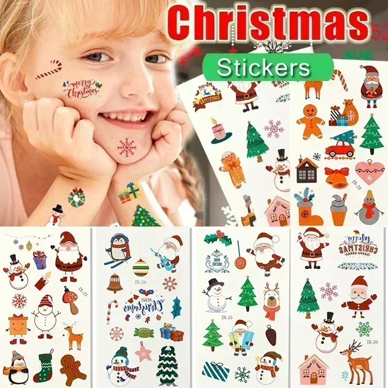 Top Trends: Christmas Tattoo Stickers Environmentally Friendly High Safety Children Cartoon Tattoos Sticker Temporary Body DIY Decoration Shoppable Styles